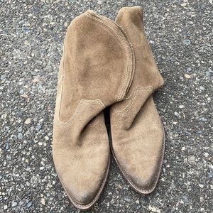 Mia tan suede leather cowboy booties size 8